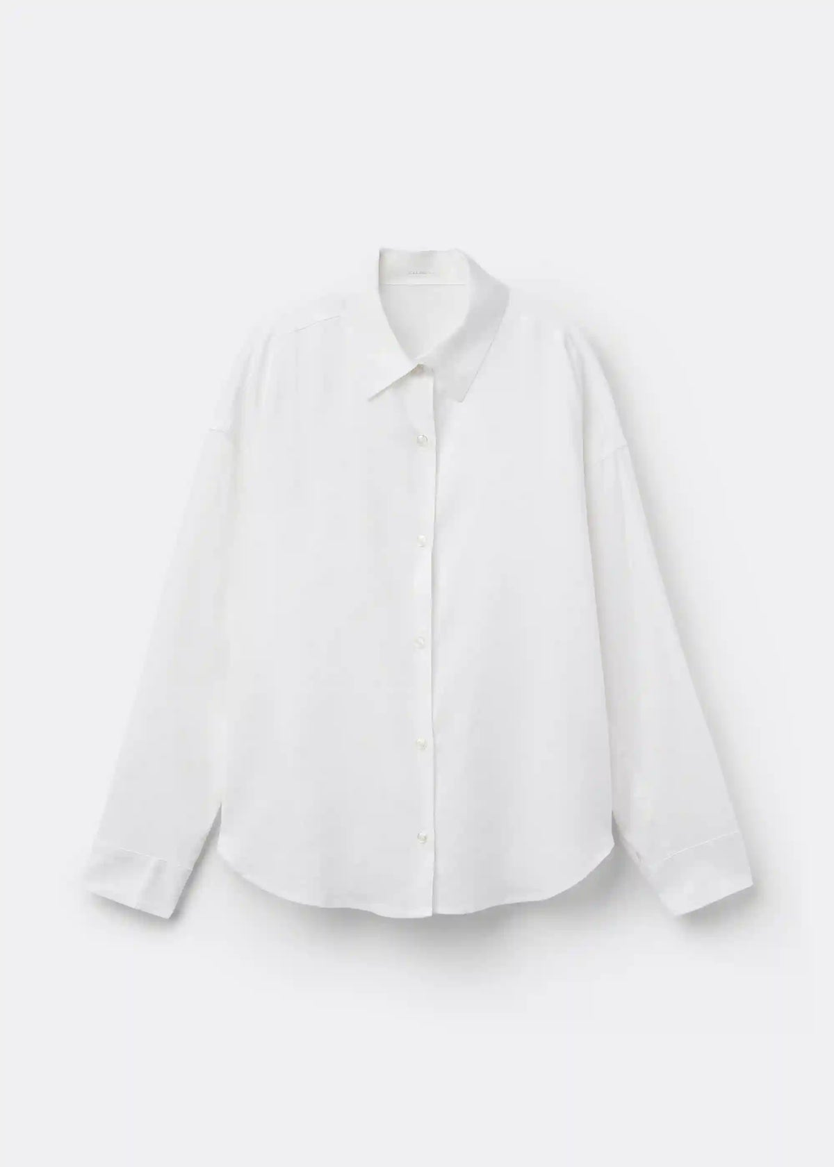 Cropped Linen and Viscose Shirt