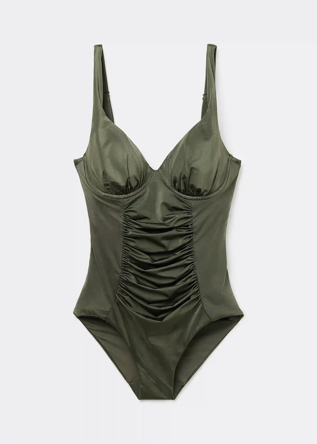 Shiny Satin Slimming One Piece Swimsuit