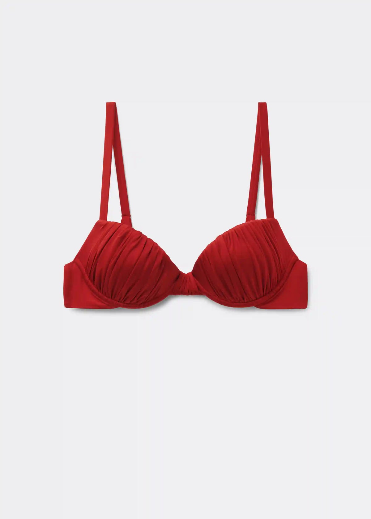 Shiny Satin Padded Push-Up Bikini Top