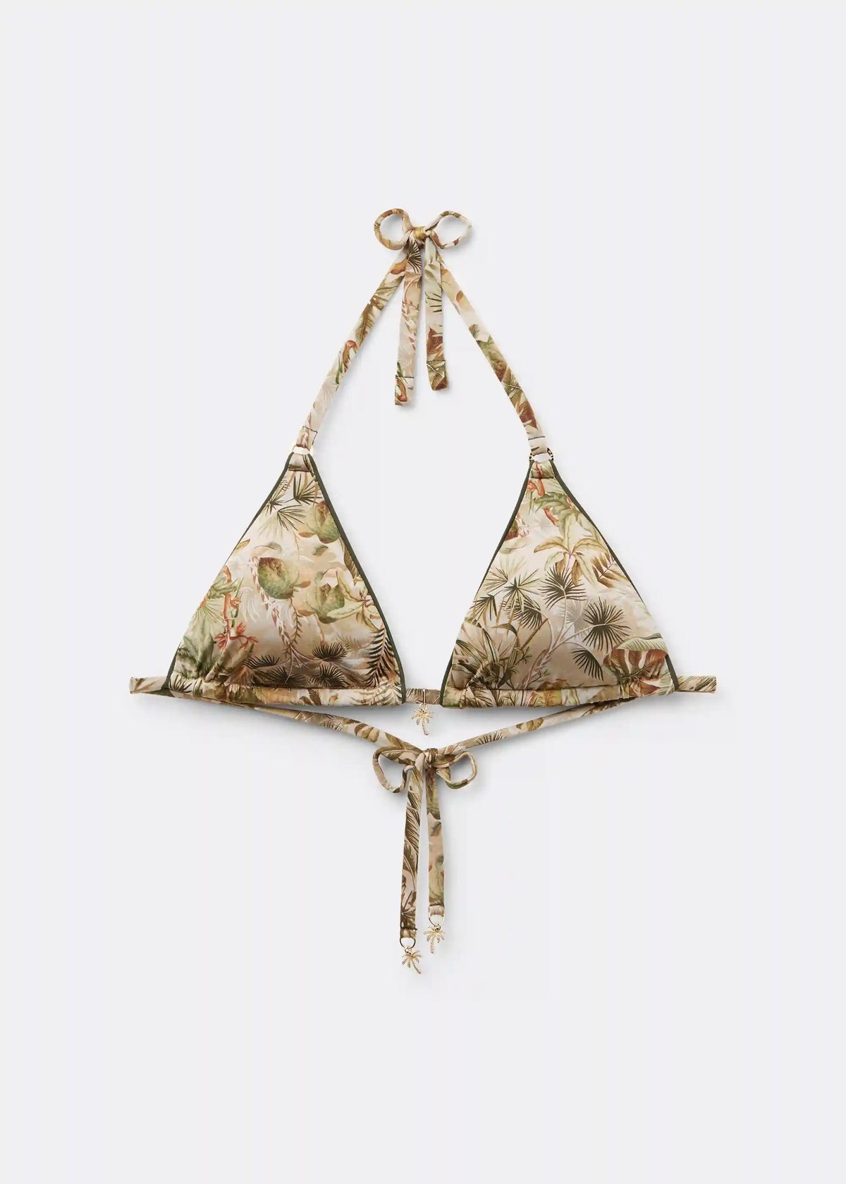 Tropical Foliage Triangle Swimsuit Top