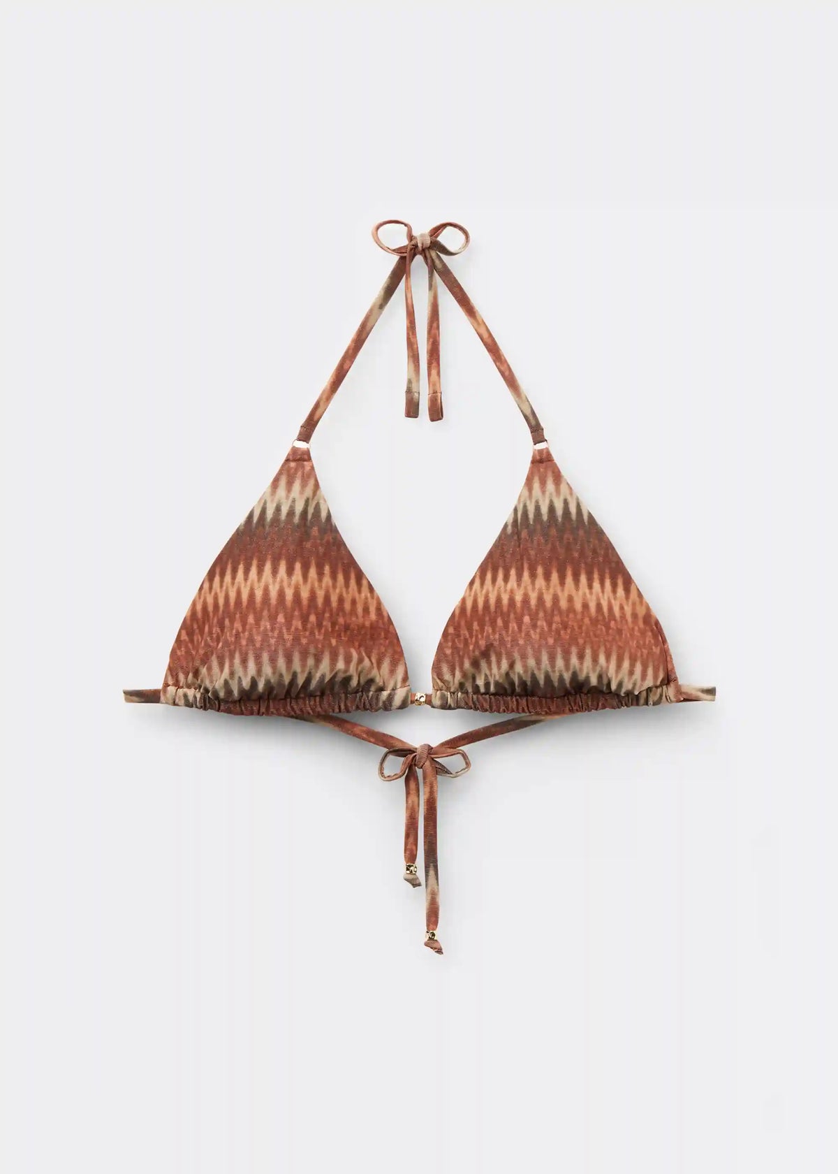 Golden Chevron Triangle Swimsuit Top
