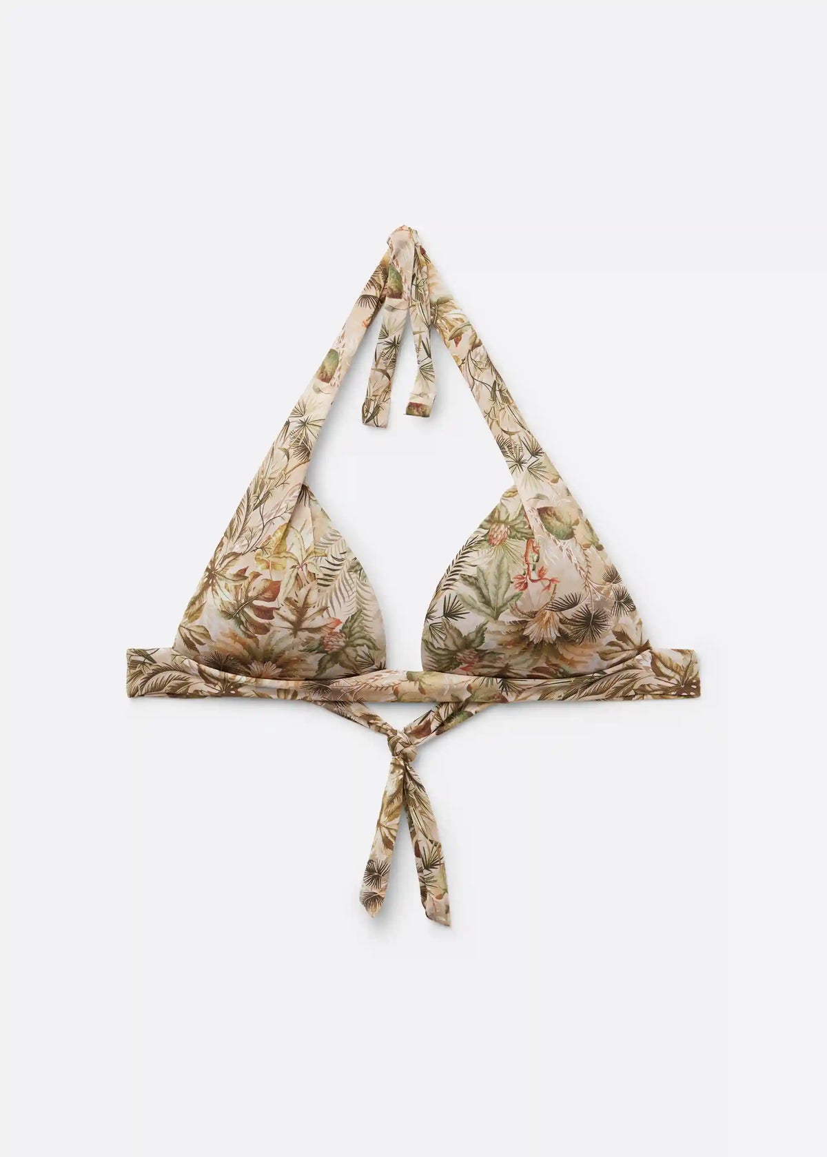 Tropical Foliage Padded Triangle Swimsuit Top