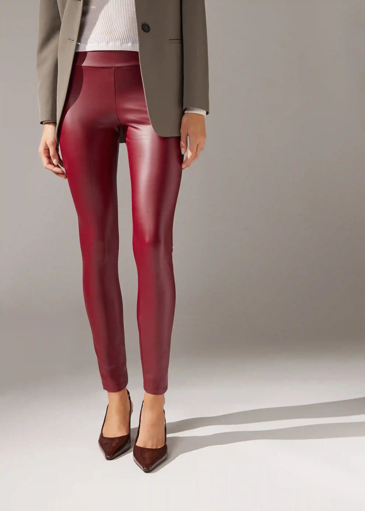 Faux Leather Thermal Leggings