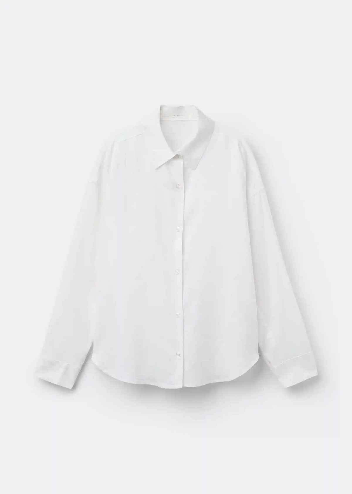 Cropped Linen and Viscose Shirt