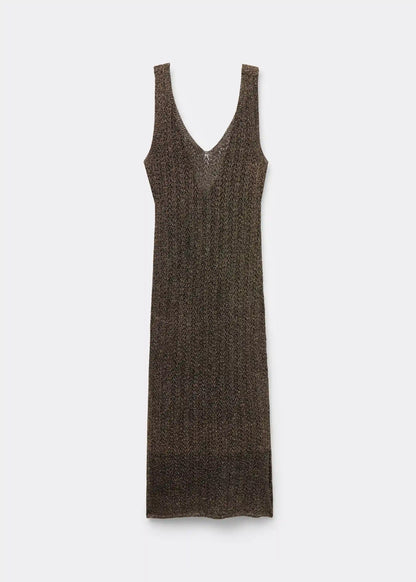 Crocheted Lamé Maxi Dress
