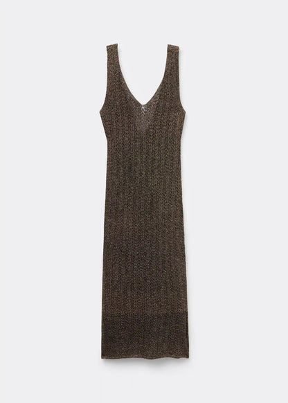 Crocheted Lamé Maxi Dress