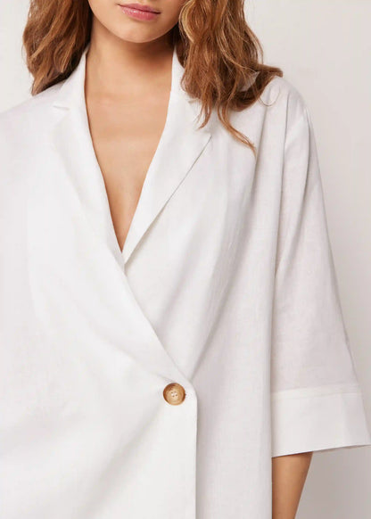 Loose Fit Blazer with Linen