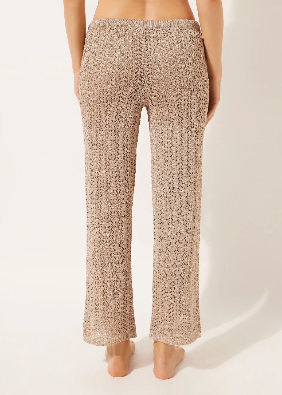 Long Crocheted Lamé Pants