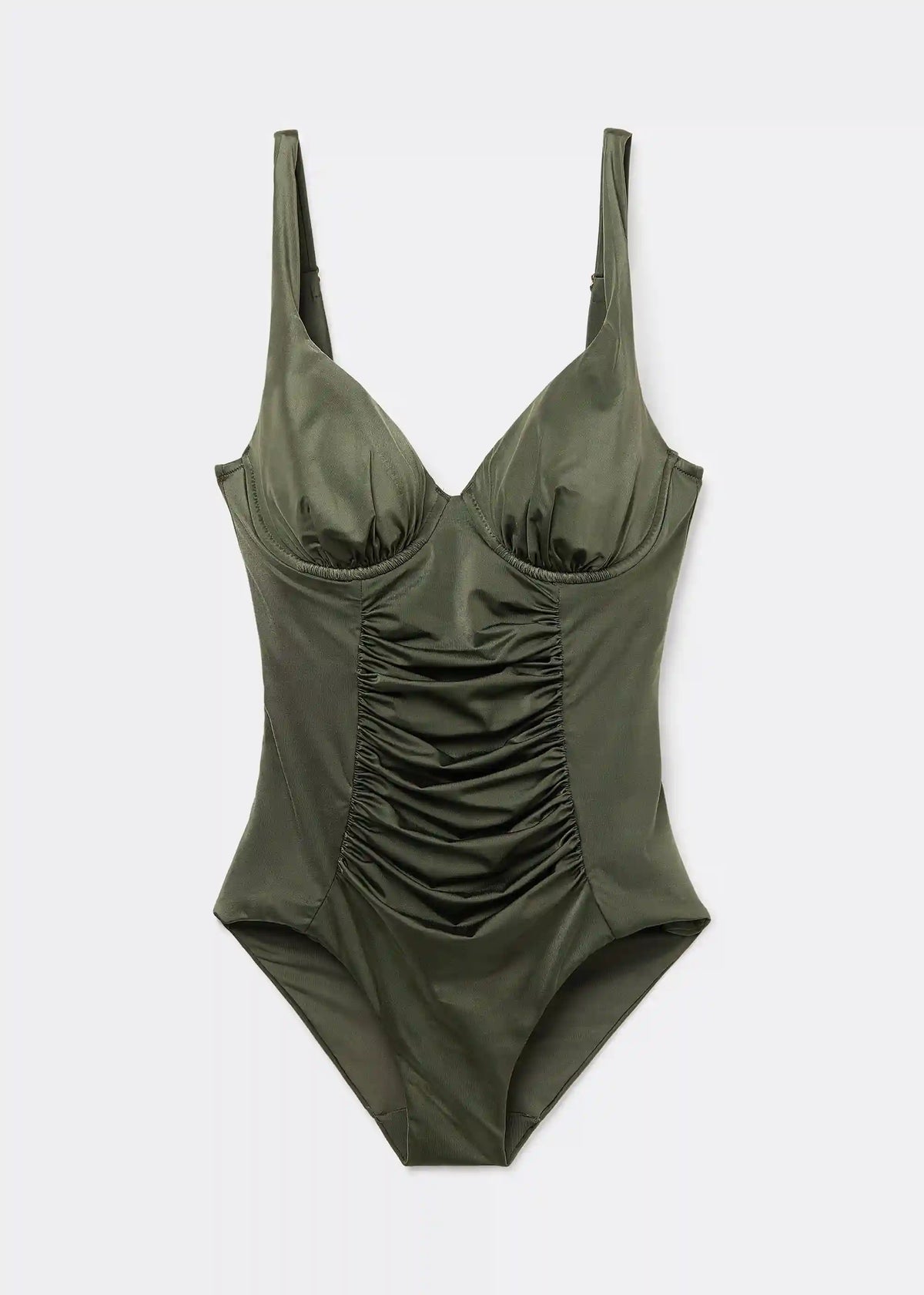 Shiny Satin Slimming One Piece Swimsuit