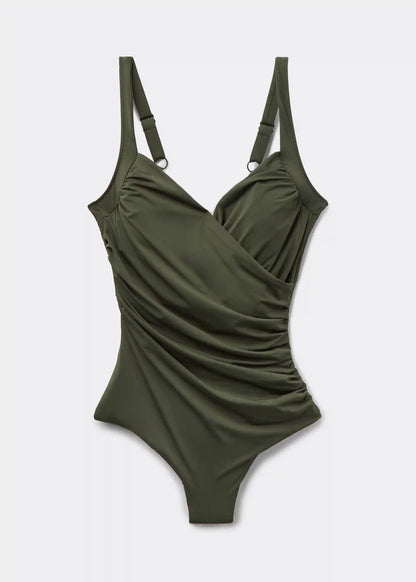 Slimming One-Piece Swimsuit Elegant Draping