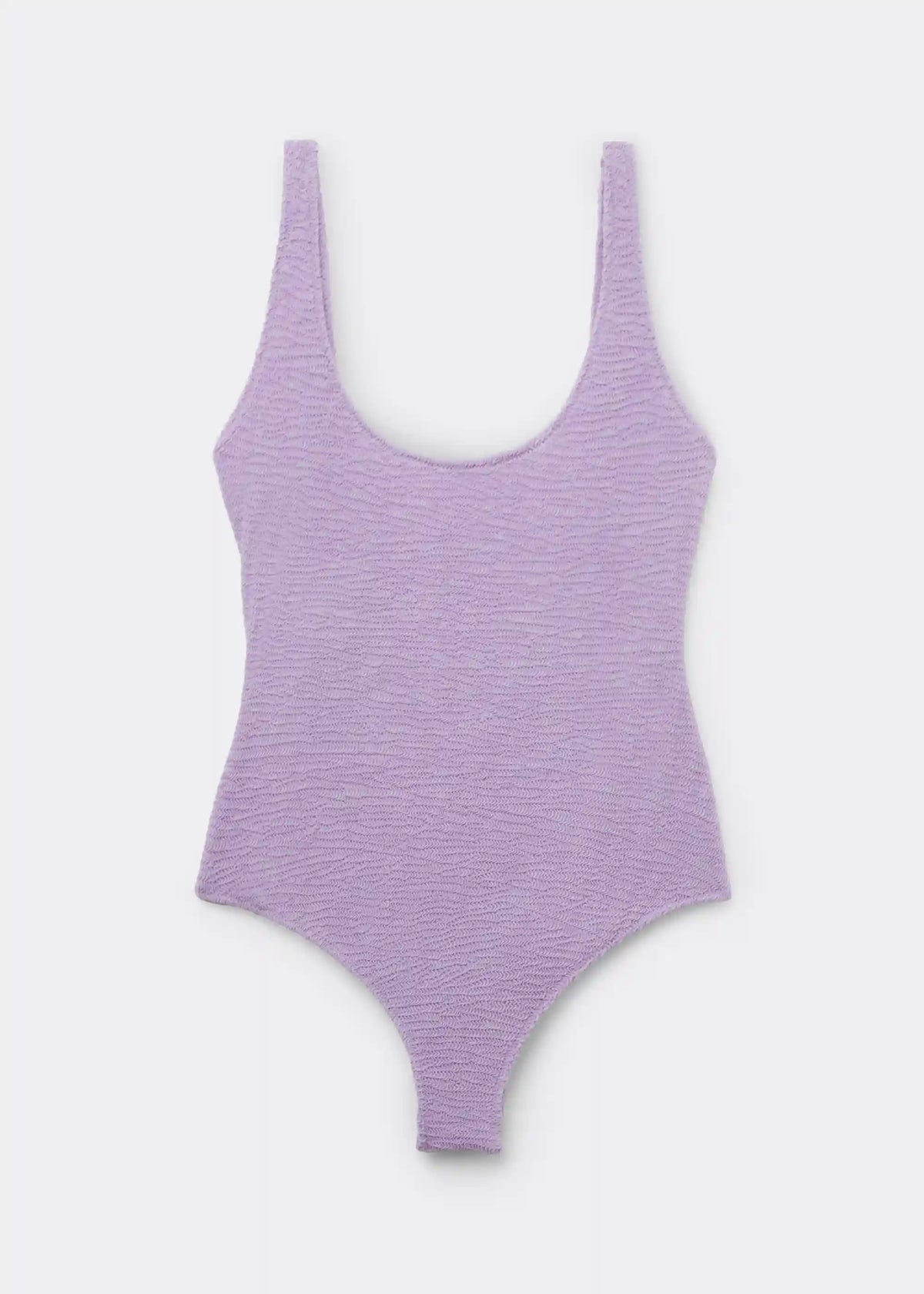 High Cut One Piece Swimsuit Crinkle Waves