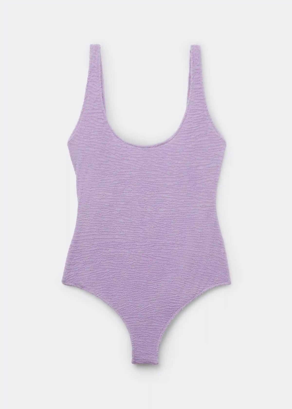 High Cut One Piece Swimsuit Crinkle Waves