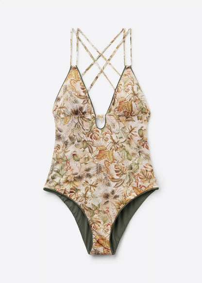 Tropical Foliage One Piece Swimsuit