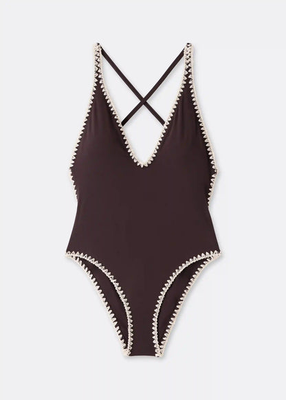 One Piece Swimsuit Premium Embroidery