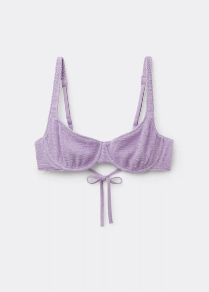 Balconette Swimsuit Top Crinkle Waves