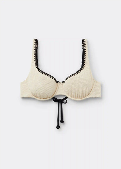 Balconette Swimsuit Top Bicolor Embroidery