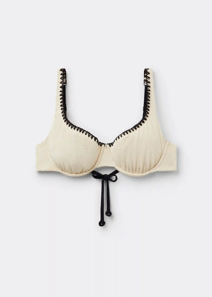 Balconette Swimsuit Top Bicolor Embroidery