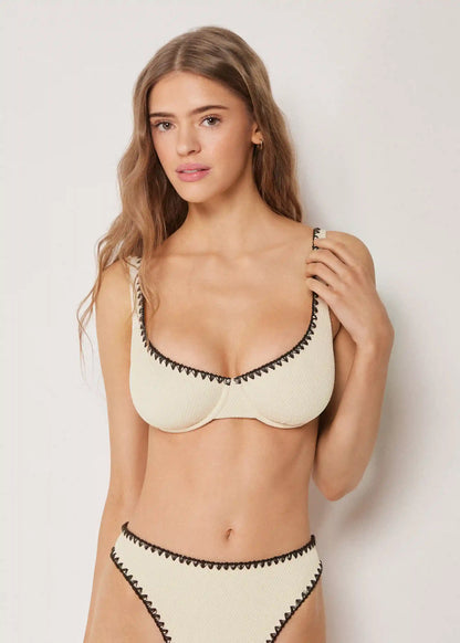 Balconette Swimsuit Top Bicolor Embroidery