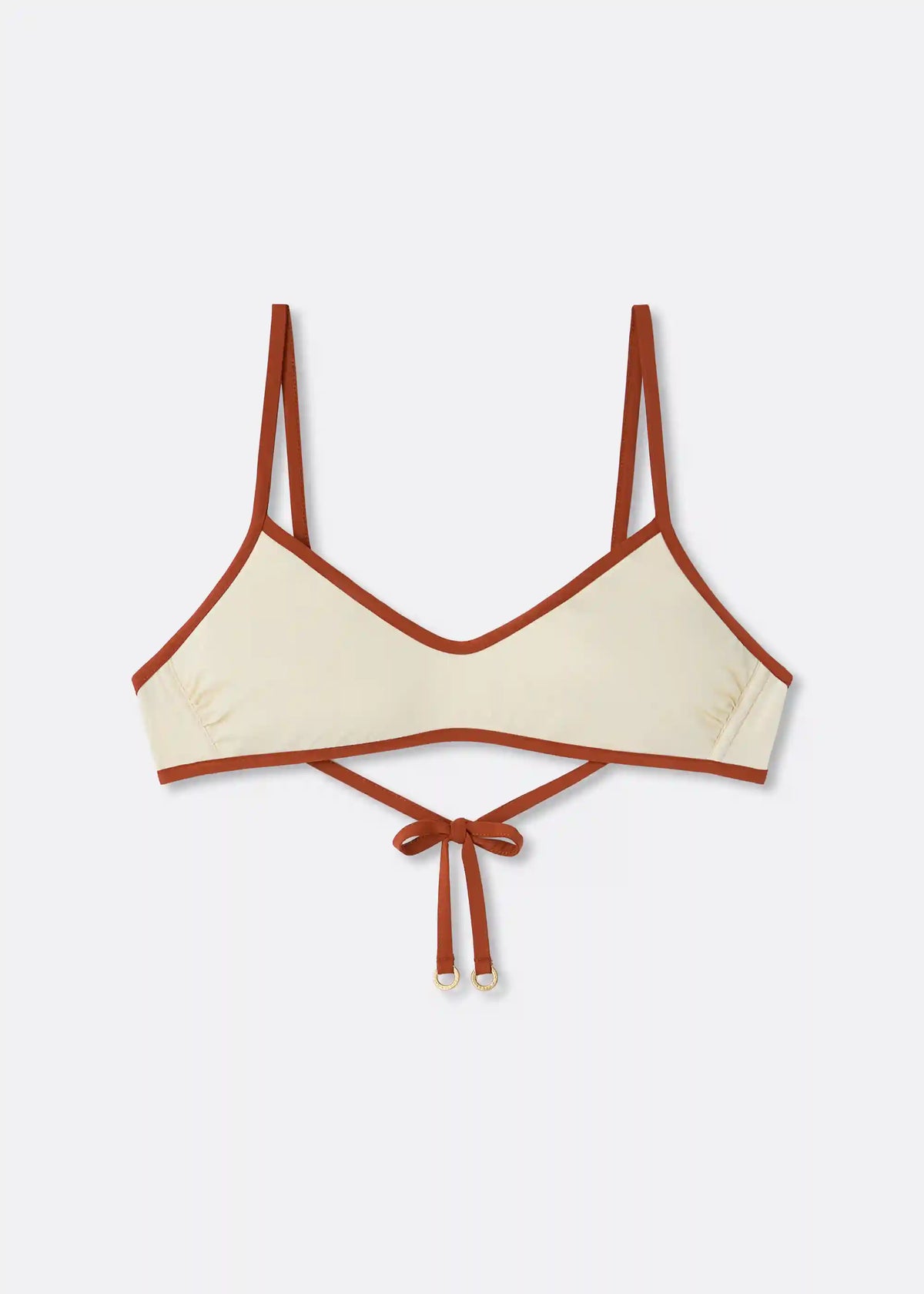 Bicolor Piping Tank Bikini Top