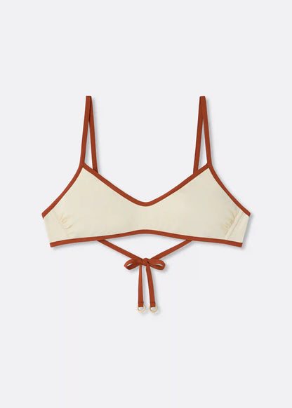 Bicolor Piping Tank Bikini Top