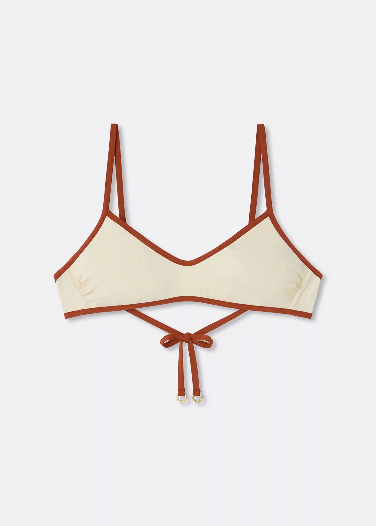 Bicolor Piping Tank Bikini Top