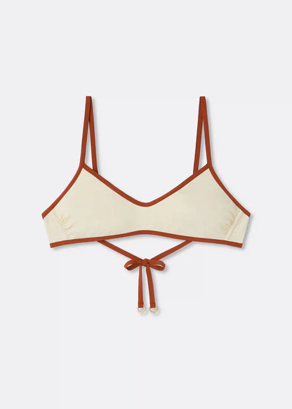 Bicolor Piping Tank Bikini Top