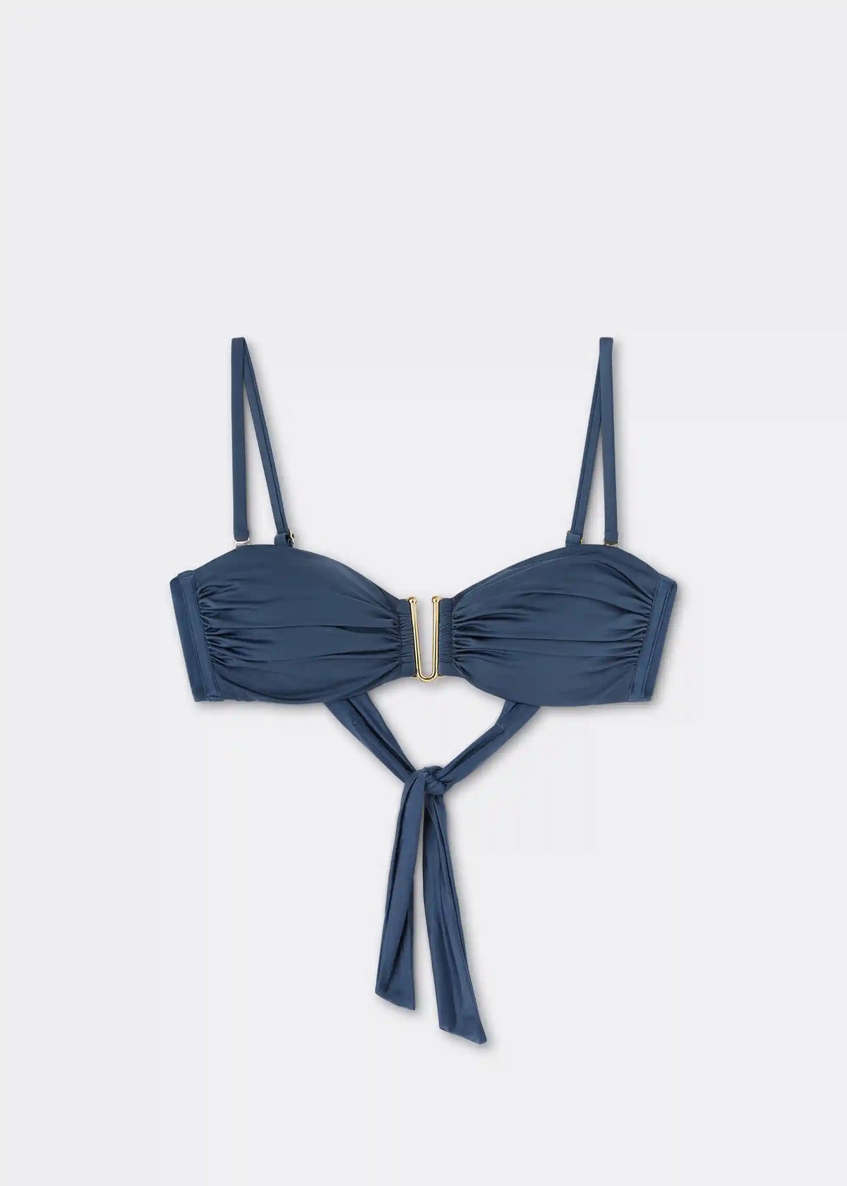 Shiny Satin Bandeau Bikini Top