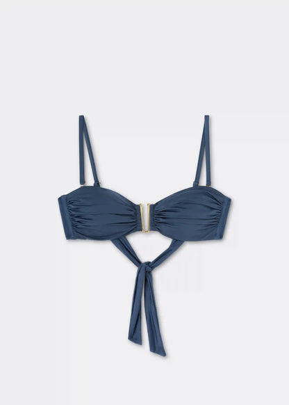Shiny Satin Bandeau Bikini Top