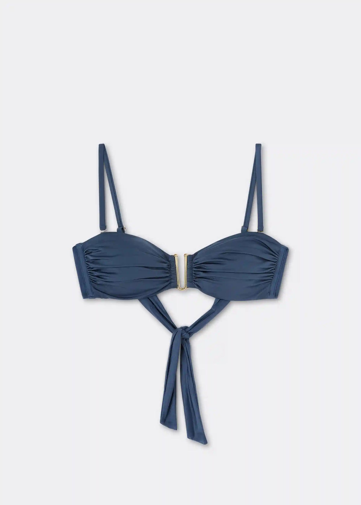 Shiny Satin Bandeau Bikini Top