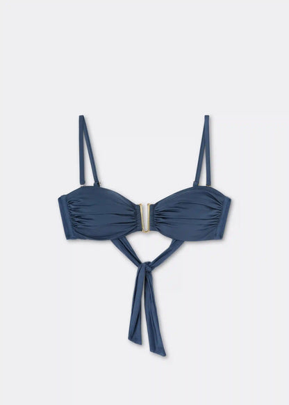 Shiny Satin Bandeau Bikini Top