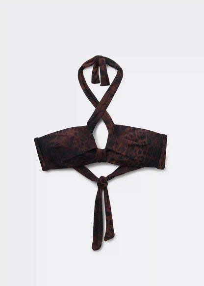 Strapless Bikini Top Dark Animalier