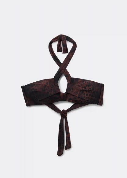 Strapless Bikini Top Dark Animalier
