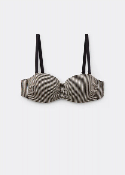 Bandeau Swimsuit Top Golden Stripes