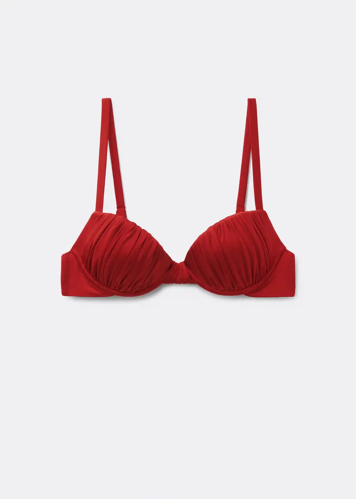 Shiny Satin Padded Push-Up Bikini Top