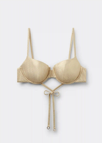 Push-Up Swimsuit Top Gold Waves