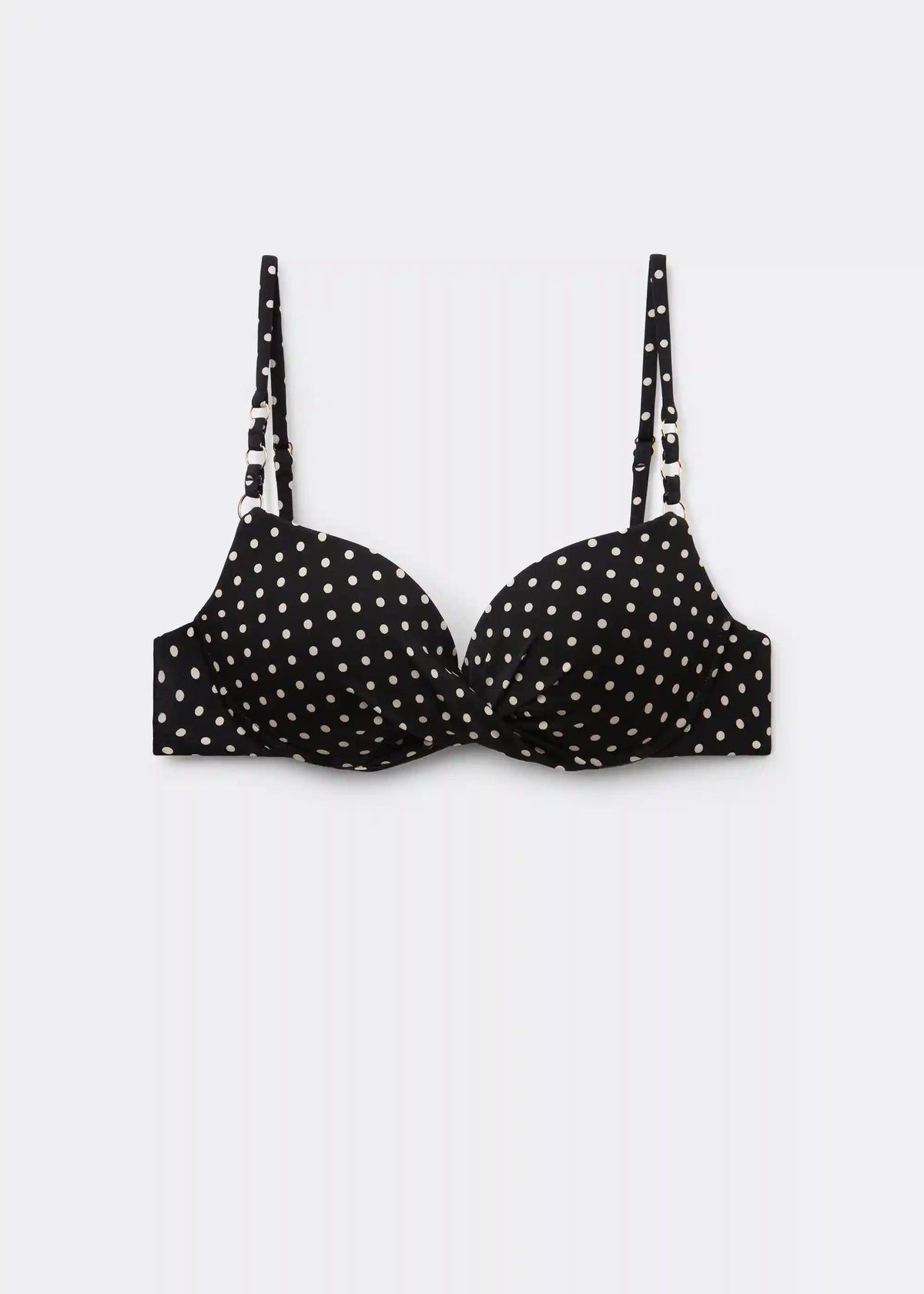 Polka Dot Black Super Push-Up Bikini Top
