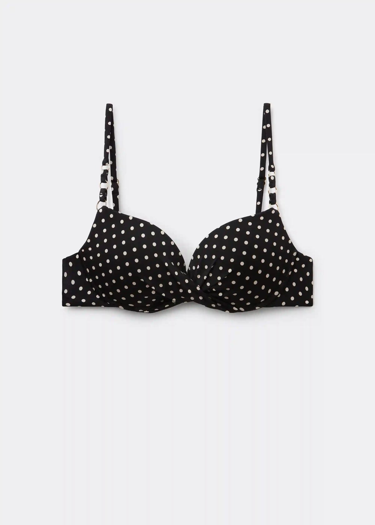 Polka Dot Black Super Push-Up Bikini Top