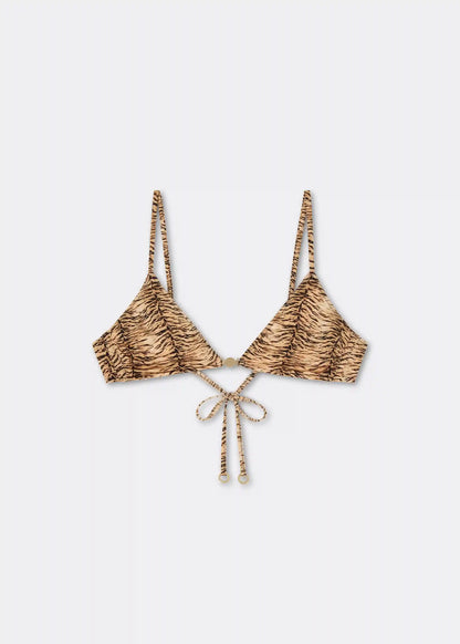 Minimal Fit Triangle Swimsuit Top Wild Tiger