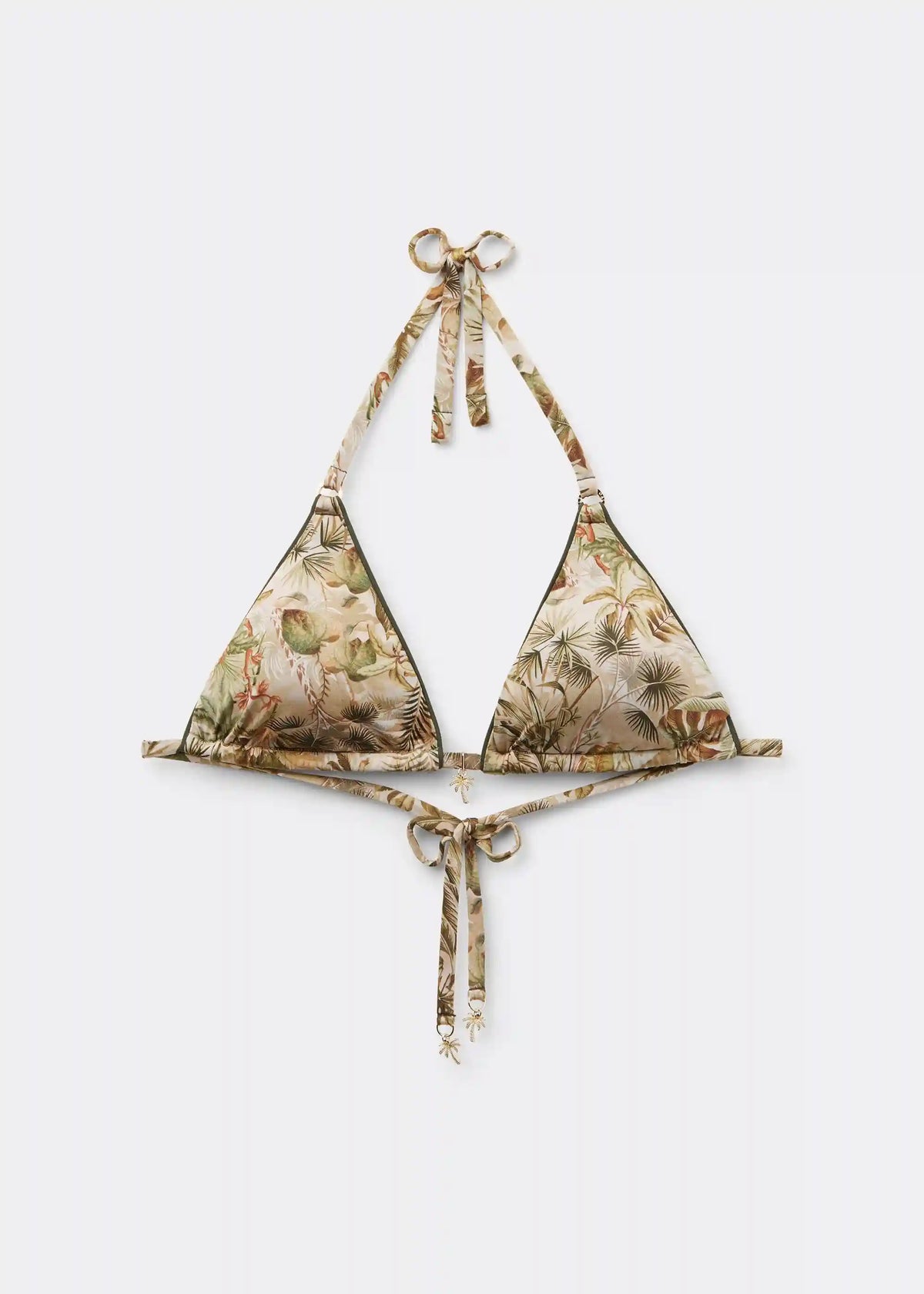 Tropical Foliage Triangle Swimsuit Top