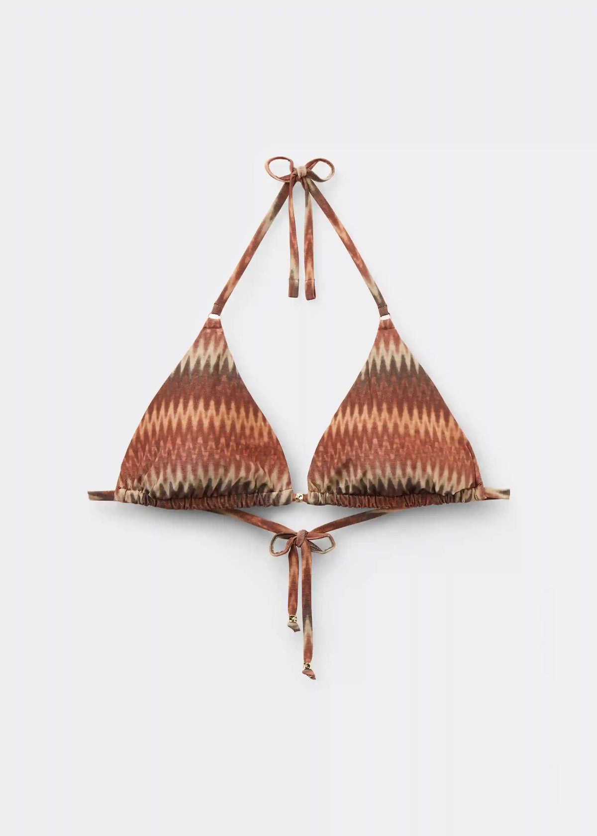 Golden Chevron Triangle Swimsuit Top