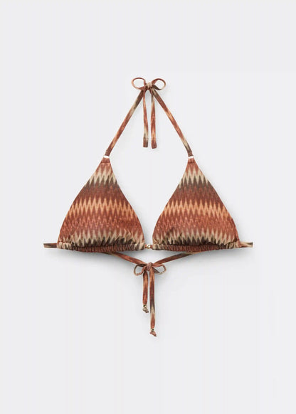 Golden Chevron Triangle Swimsuit Top