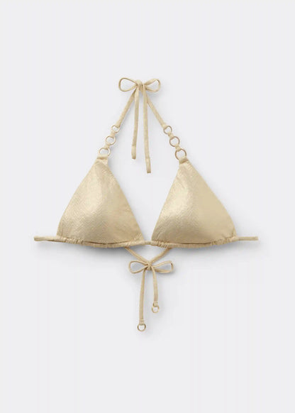 Triangle Swimsuit Top Gold Waves