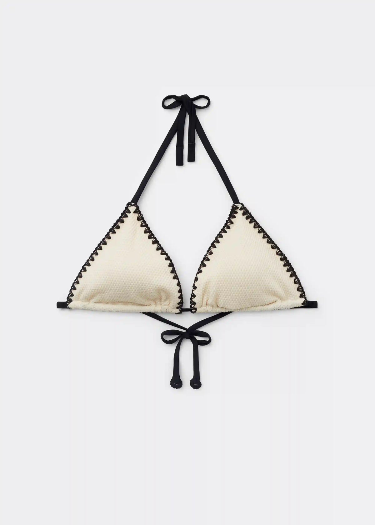Triangle Swimsuit Top Bicolor Embroidery