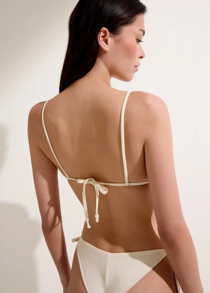 Triangle Swimsuit Top Sequin Net