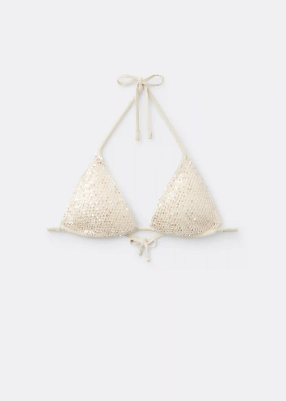 Triangle Swimsuit Top Sequin Net