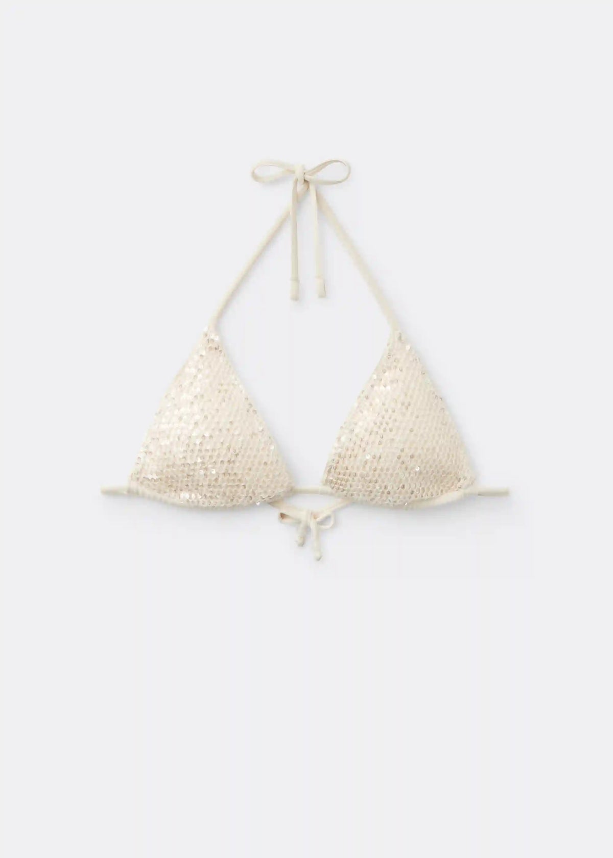 Triangle Swimsuit Top Sequin Net