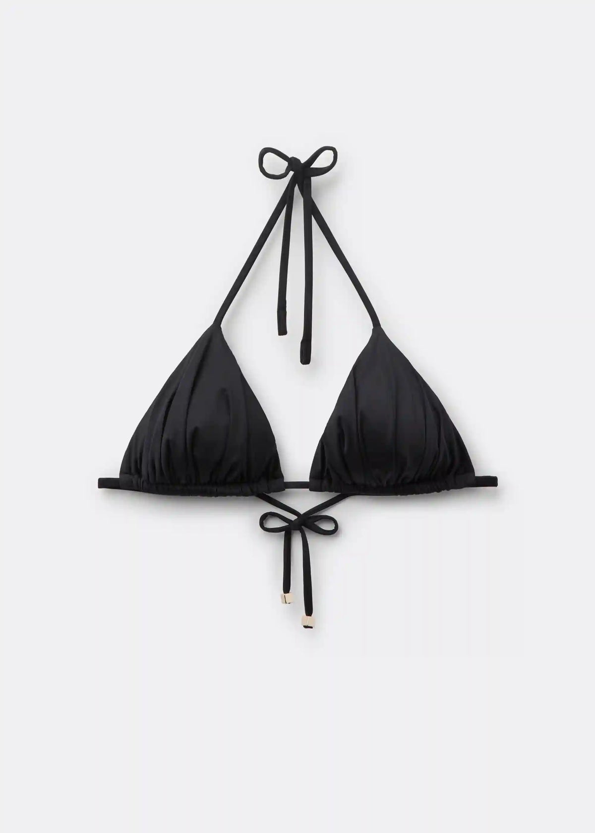 Shiny Satin Triangle Bikini Top