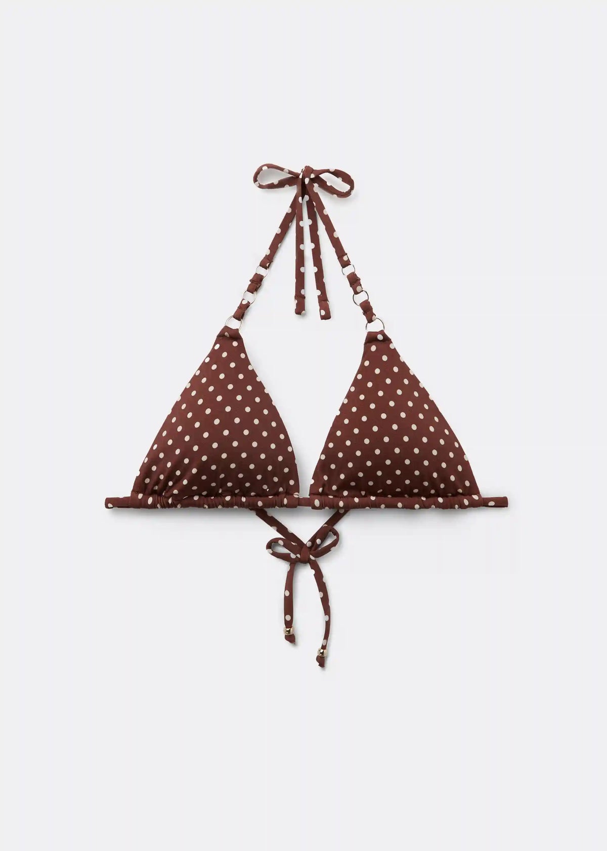 Triangle Swimsuit Top Polka Dot Brown