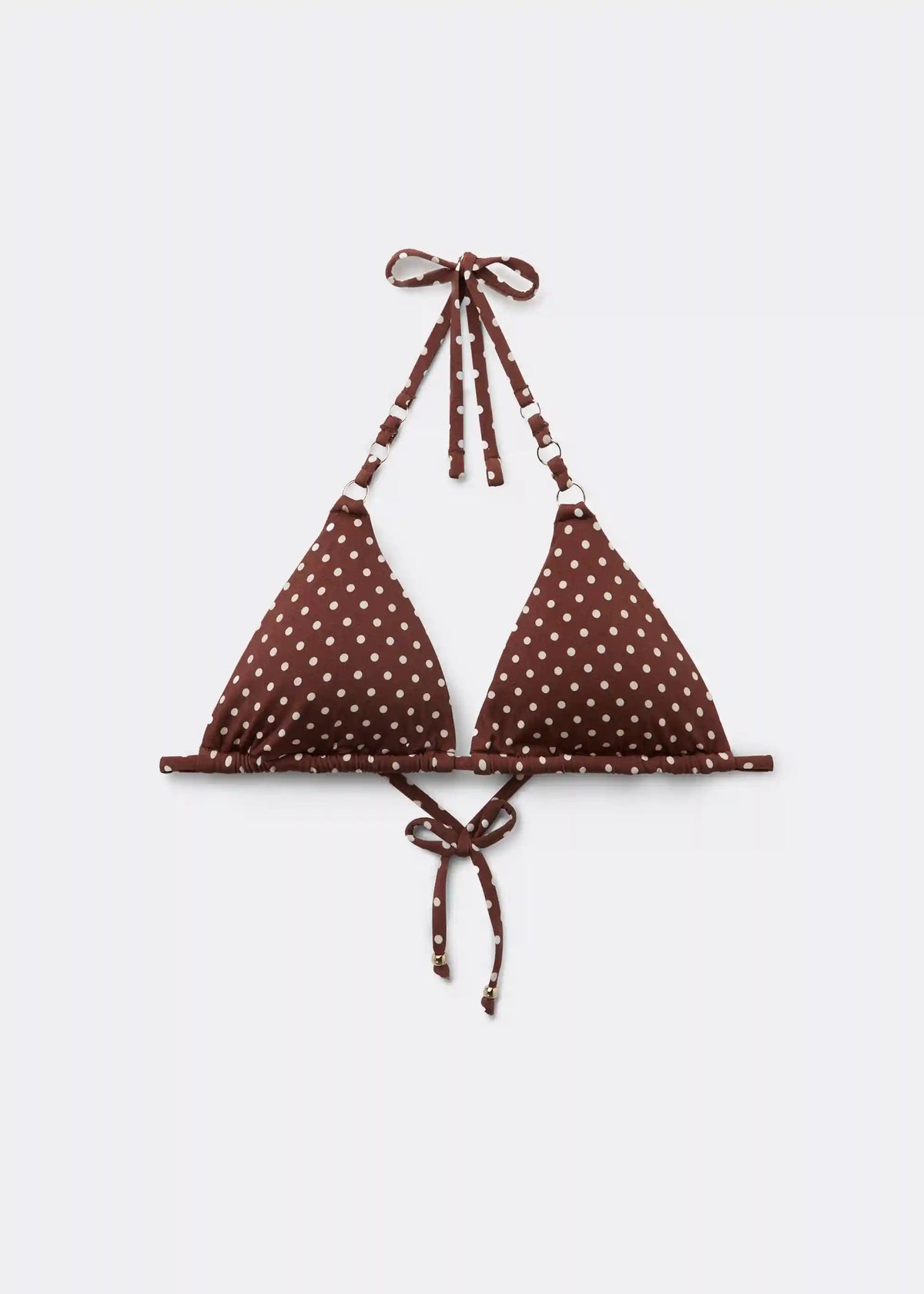 Triangle Swimsuit Top Polka Dot Brown
