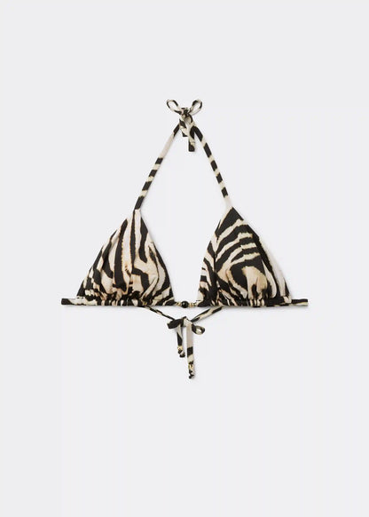 Triangle Swimsuit Top Savannah Zebra